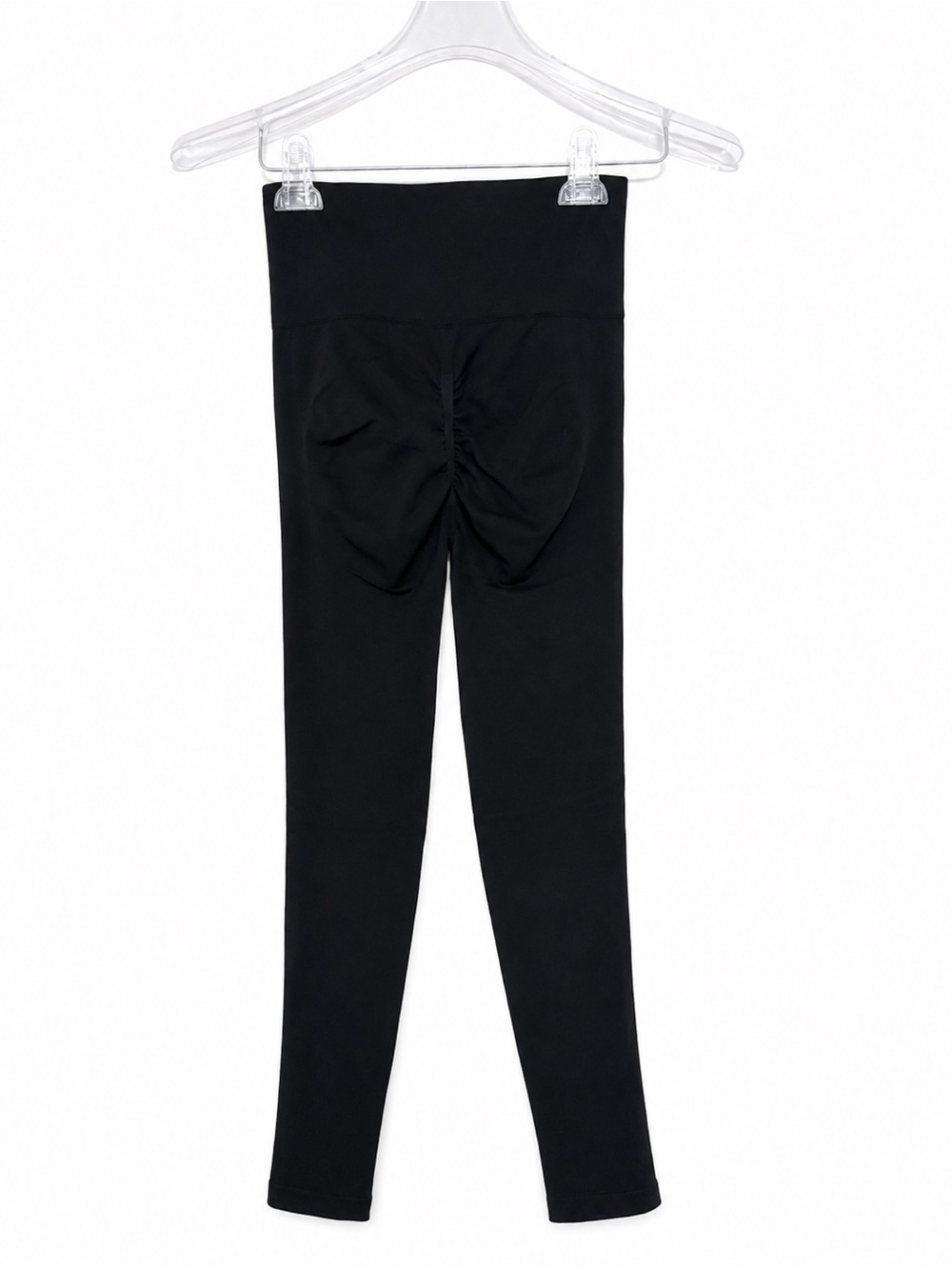 Black High-Waisted Ribbed Seamless Scrunch Butt Leggings Size Medium